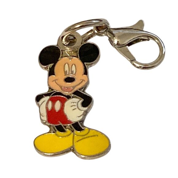 Vintage Disney Happy Smiling Mickey Mouse Clip On Charm Zipper Pull Bag Purse - Picture 1 of 7